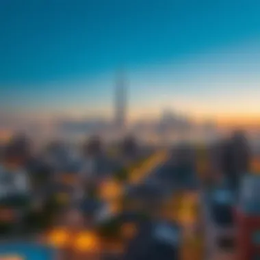 Luxury Skyline in Dubai Stunning skyline view of a luxurious Dubai neighborhood