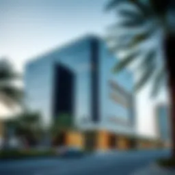 Exterior view of the Prime Business Center showcasing its modern architecture