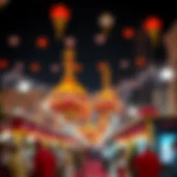 A vibrant celebration during Eid in Dubai showcasing traditional decorations