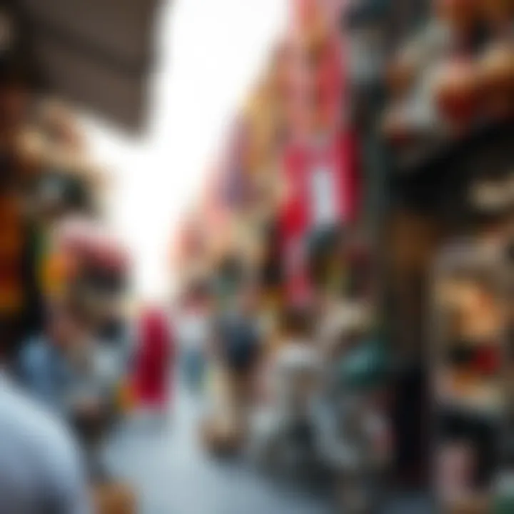 Local Market During Public Holidays A bustling market scene during public holidays in Dubai filled with local crafts