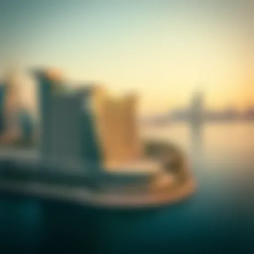 Aerial view of Raffles The Palm showcasing its stunning architecture against the Dubai skyline