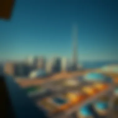 Panoramic Skyline View from Dubai Apartment Balcony Panoramic view of Dubai skyline from a balcony