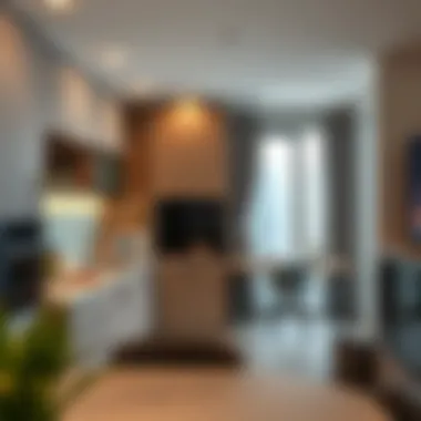 Modern Kitchen Design in Dubai Rental Apartment Modern kitchen setup in a stylish apartment