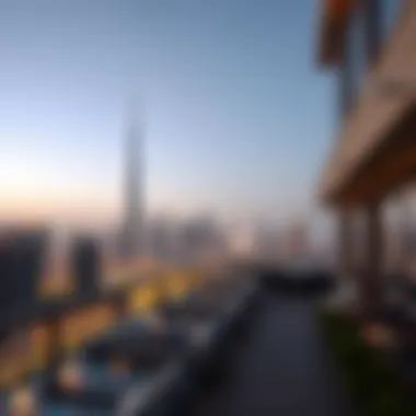 Rooftop view of Dubai skyline from Rove Hotel Apartments