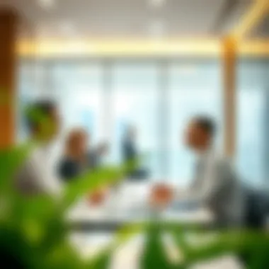 Investor Engagement in Sales Investors engaging with sales staff in a Dubai sales office