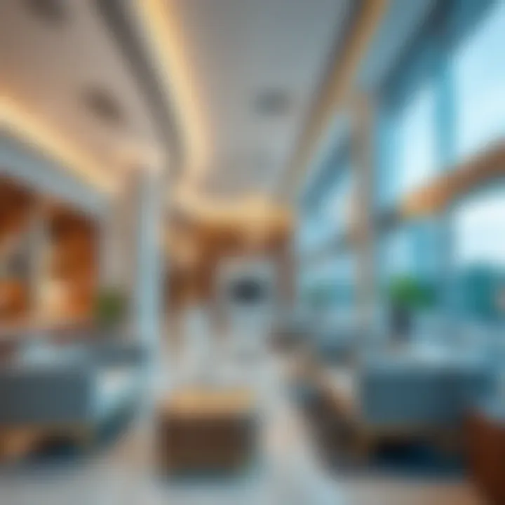 Luxurious Property Listings Modern sales office in Dubai showcasing luxurious property listings