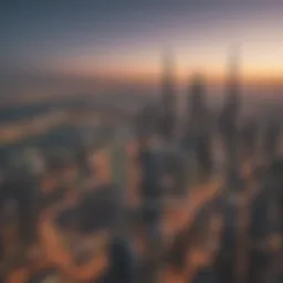 A panoramic view of Dubai's skyline with banks in focus