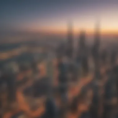 Dubai Skyline with Banking Institutions A panoramic view of Dubai's skyline with banks in focus