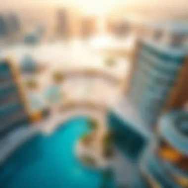 Aerial View of Sky View Aerial view of Sky View in Dubai showcasing its unique architectural design