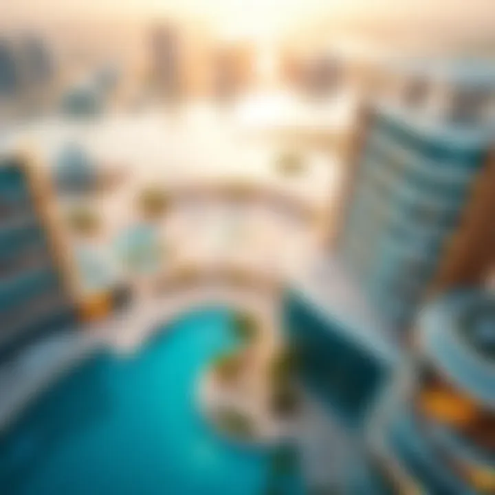 Aerial View of Sky View Aerial view of Sky View in Dubai showcasing its unique architectural design