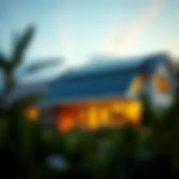 Solar panel installation on a modern home