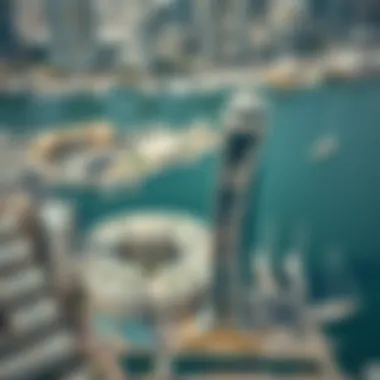 Aerial view of Marina Square highlighting Tamouh Tower