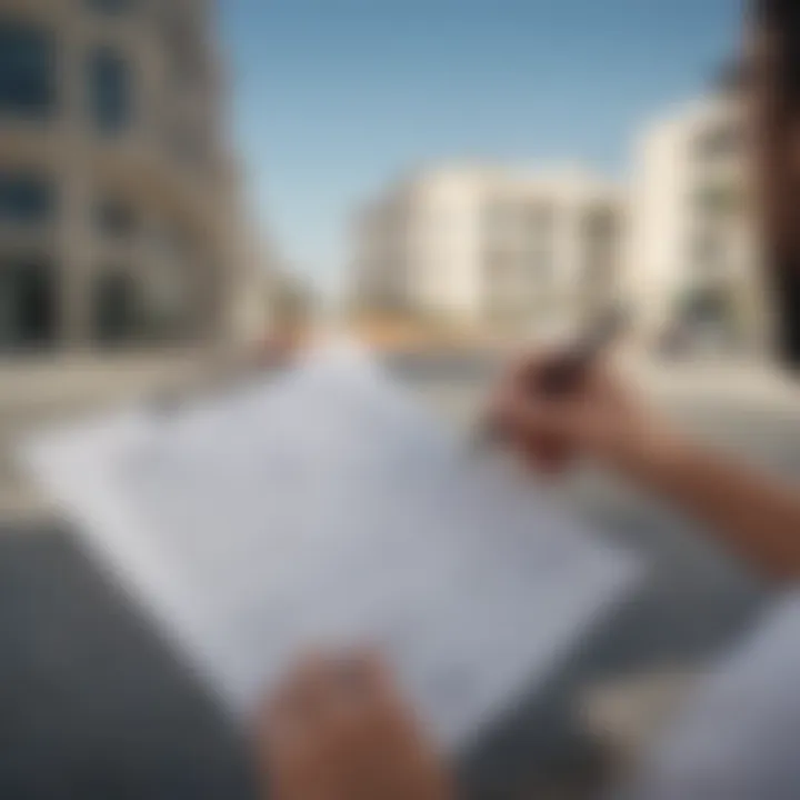Tenant analyzing rental agreement details
