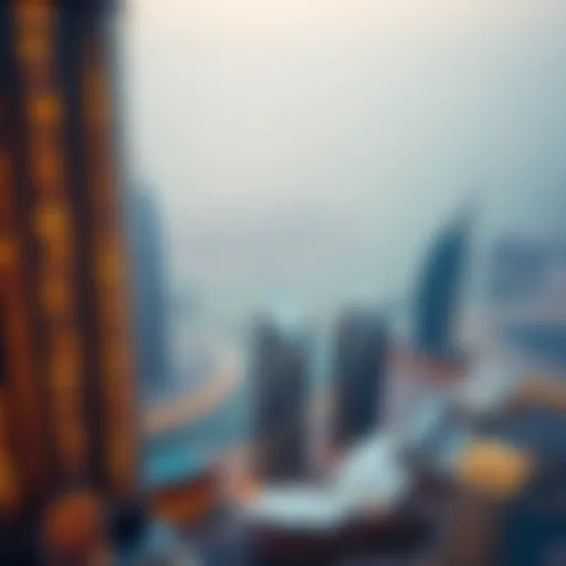 Stunning Aerial Architecture of The Address Residences Aerial view of The Address Residences Dubai Opera Tower 1 showcasing its unique architectural design.