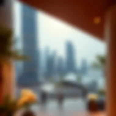 Prime Location of The Address Residences Scenic view of the vibrant surroundings of The Address Residences Dubai Opera Tower 1, highlighting its prime location.