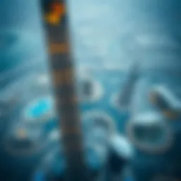 Aerial view of Burj Khalifa showcasing its architectural grandeur and surroundings