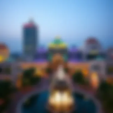 An overview of Dubai Mall showcasing The Fontane's position