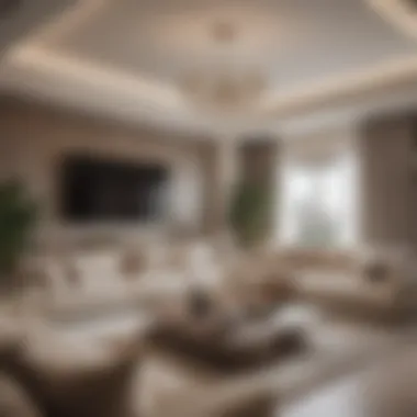 Modern Living Room Designs in Dubai Luxurious living room furniture showcasing modern design