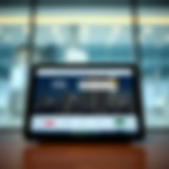 A conceptual image of a digital device displaying a visa tracking website.