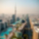 Dubai's Luxurious Real Estate Landscape Aerial view of Dubai's skyline showcasing luxury properties