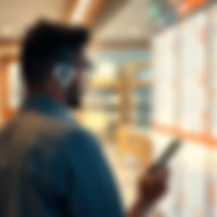 Individual navigating job listings in UAE