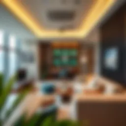 A modern shared living space showcasing stylish furniture and amenities in Business Bay.