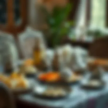 A beautifully arranged table with traditional Eid delicacies