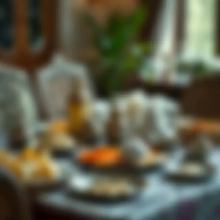 A beautifully arranged table with traditional Eid delicacies