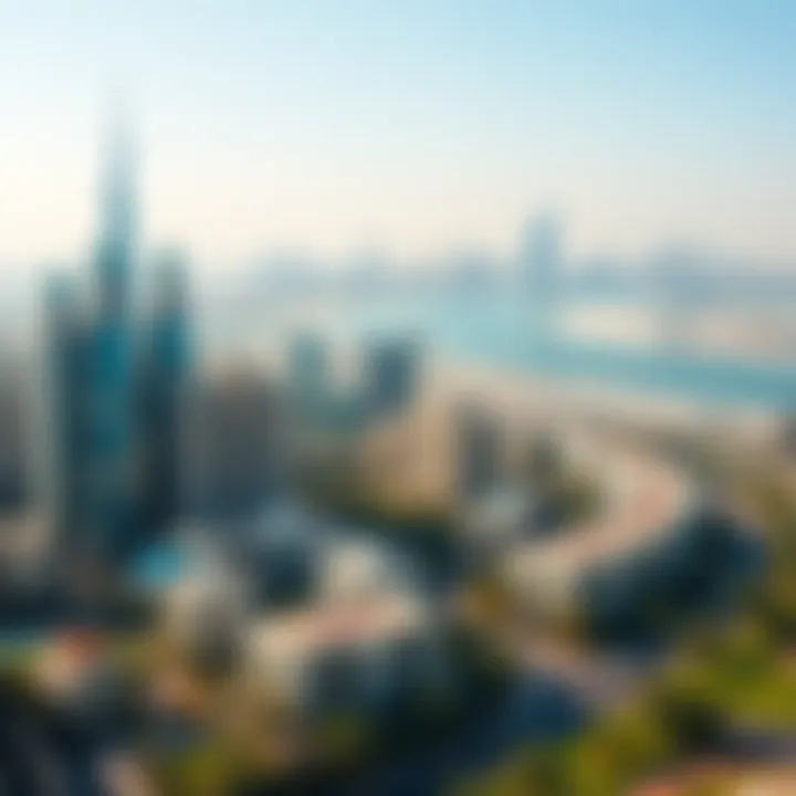 Overview of Dubai skyline with real estate properties