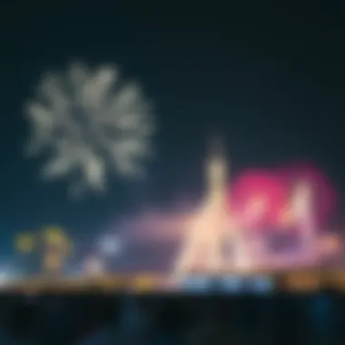 UAE National Day Celebrations Celebration of UAE National Day with fireworks