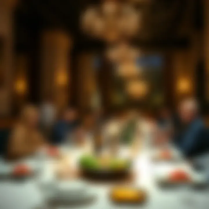 Traditional Iftar Meal in Dubai Traditional iftar meal setting in a lavish Dubai restaurant.