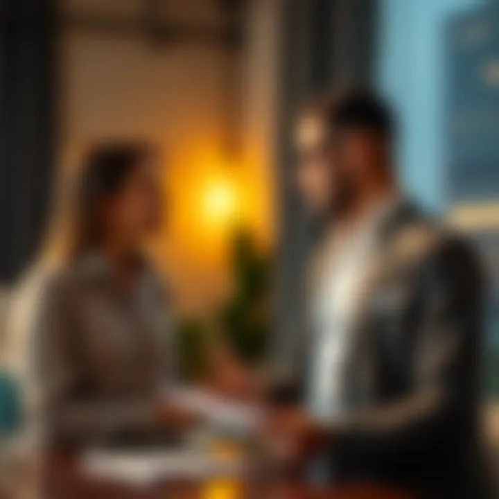 Tenant and landlord discussing rental agreements