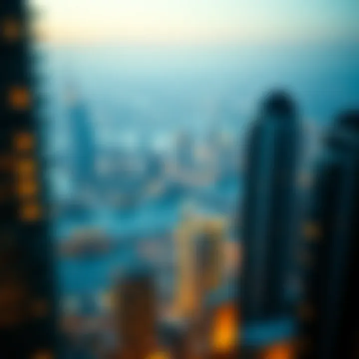 Dubai's Luxury Real Estate Landscape A skyline view of Dubai showcasing luxury real estate developments