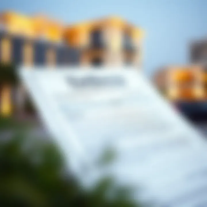 Illustration of a property registration document in Dubai