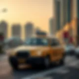 Dubai Taxi in the Urban Landscape Dubai taxi in the cityscape