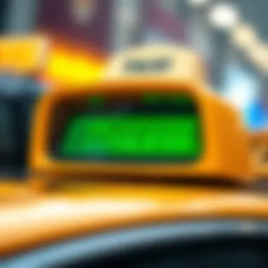 Close-Up of Taxi Fare Meter Taxi fare meter close-up