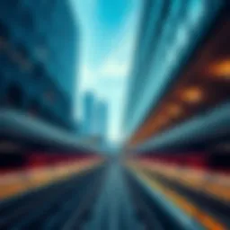 A panoramic view of a Dubai Metro station showcasing modern architecture