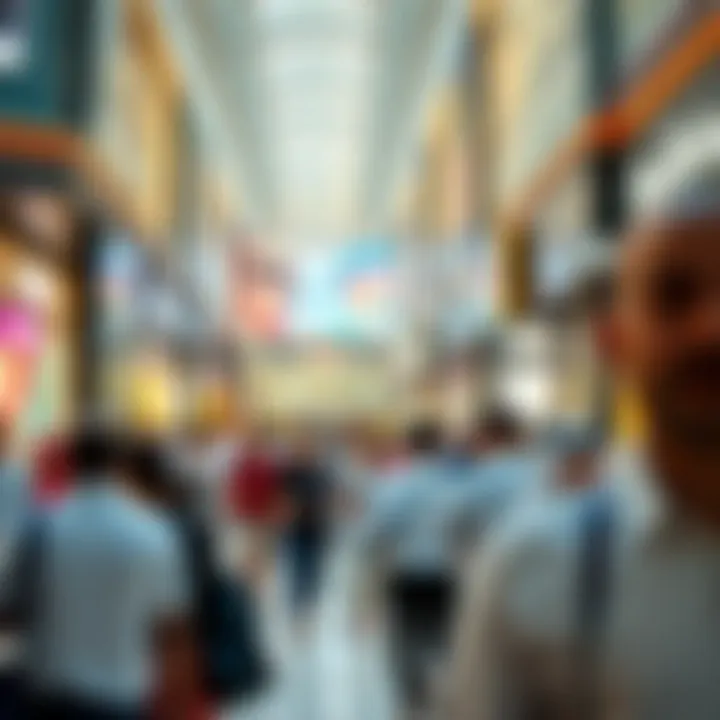 Crowds enjoying shopping during a holiday in Dubai Mall