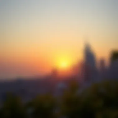 A serene image of a sunset over Dubai's skyline symbolizing opportunities.